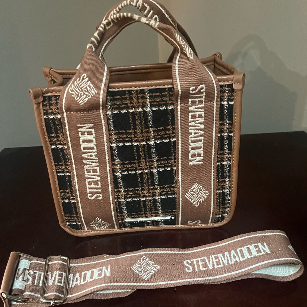 Steve Madden Brown Plaid Crossbody